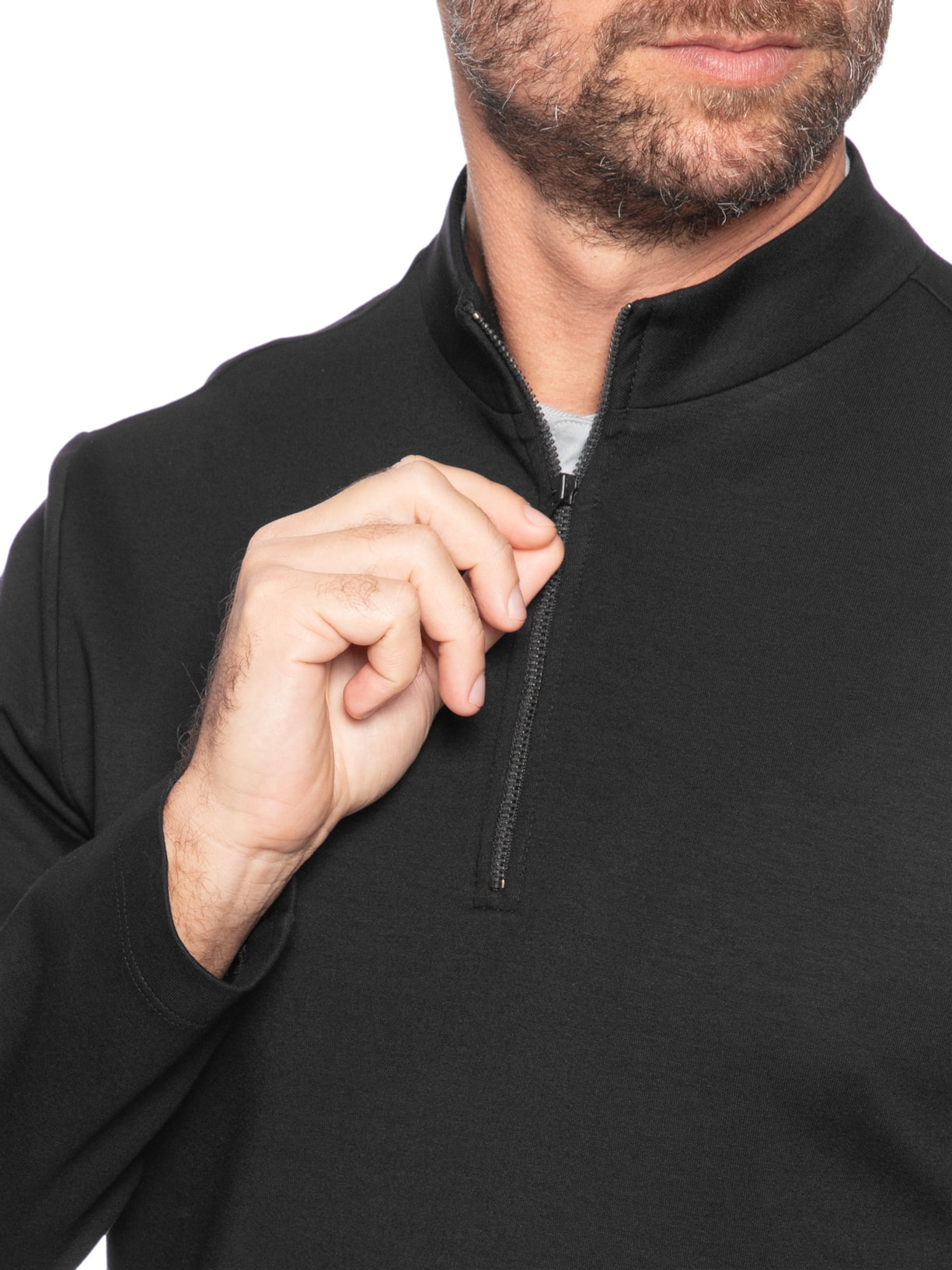 Blusa Masculina Gola Rolê Half Zíper Preto Ricardo Almeida