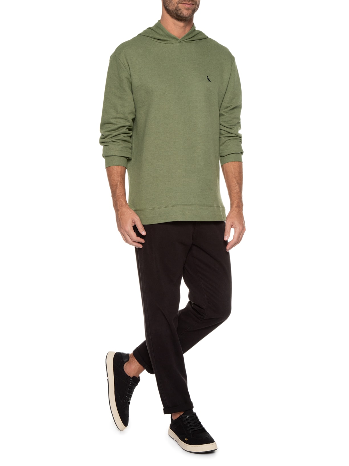 Blusa Masculina Hoodie Moletom Darwin Verde Reserva