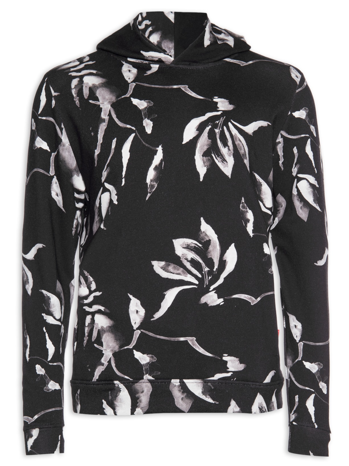 Blusa Masculina Hoodie Moletom Estampado Cerejeira - Preto