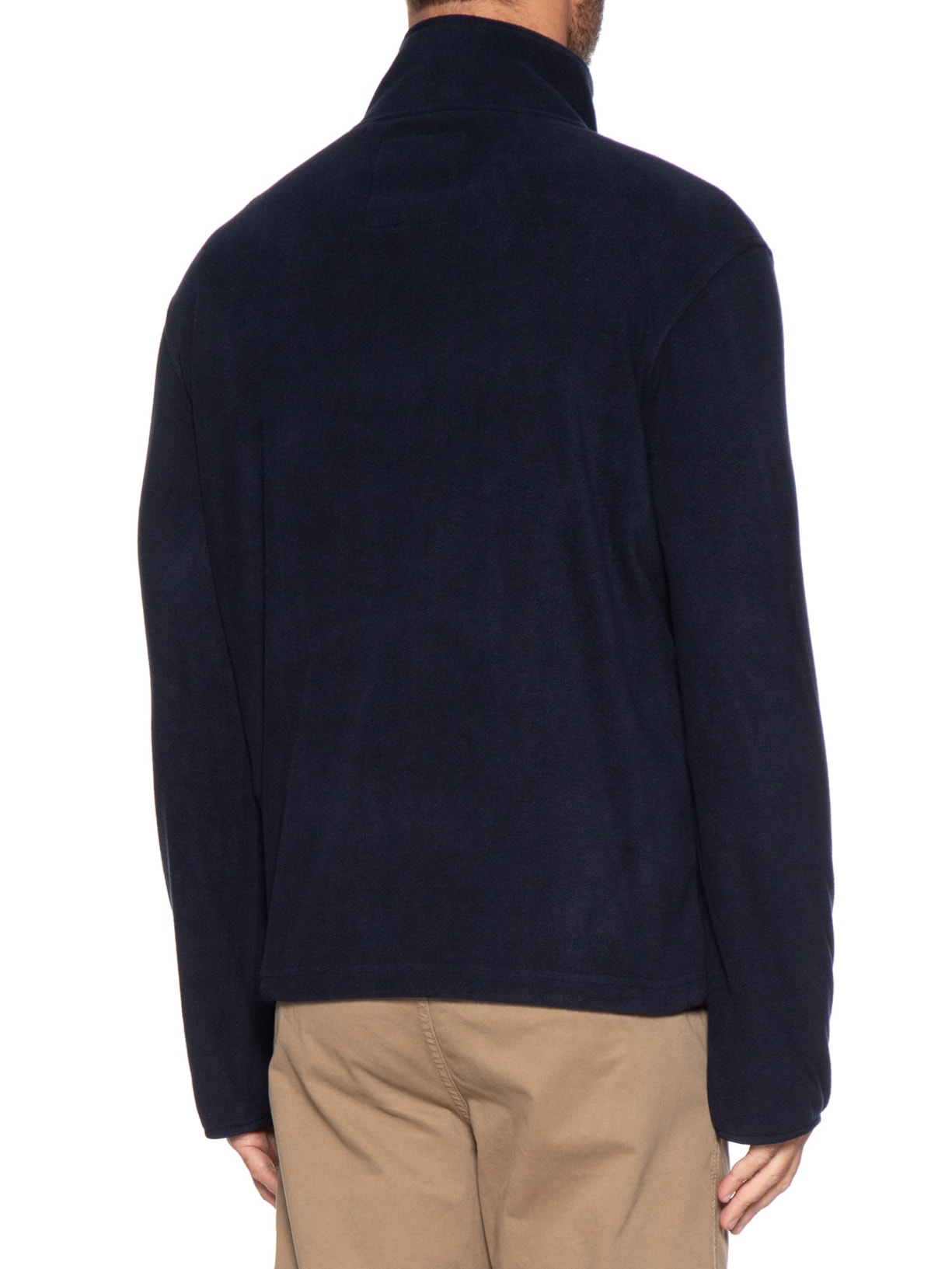 Blusa Masculina Jjalpes Half Zip Fleece Logo Azul Jack & Jones