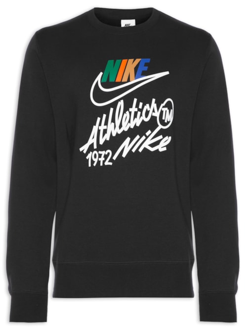 Blusa Masculina Manga Longa Club BB Crew - Preto