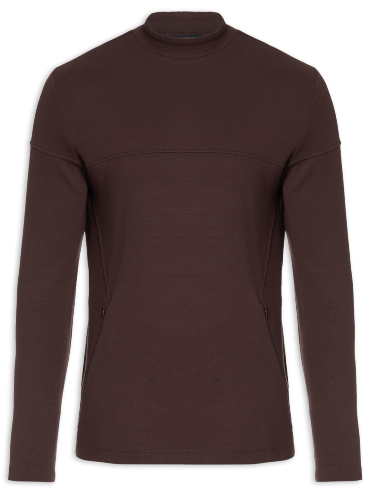 Blusa Masculina Manga Longa Fity Mpro Decote Role - Marrom