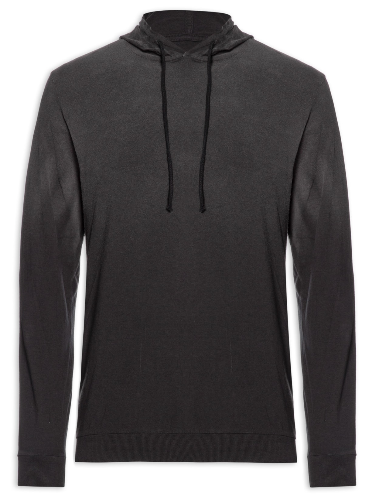 Blusa Masculina Manga Longa Hoddie Com Capuz - Preto