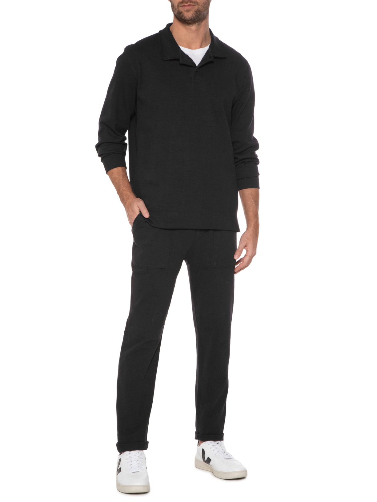 Blusa Masculina Manga Longa Preto Hering