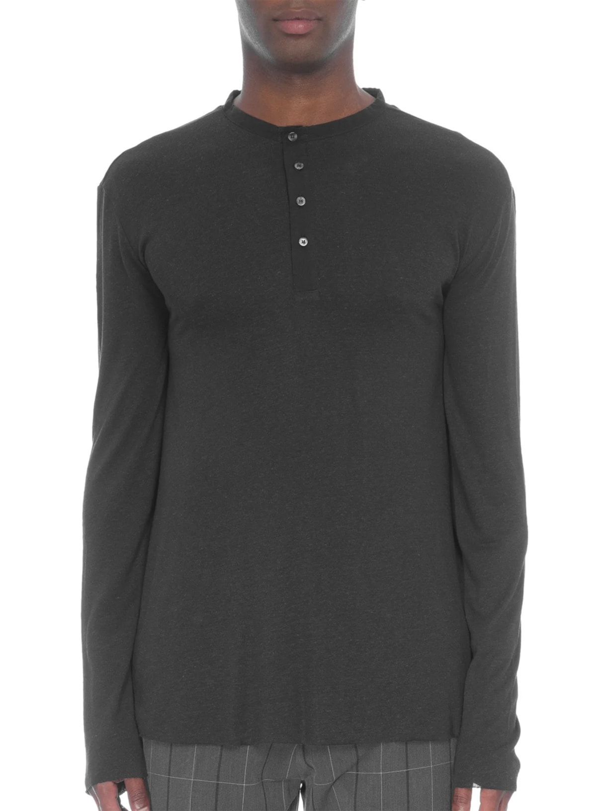 Blusa Masculina Manga Longa Visual Linen Yoke Preto Osklen