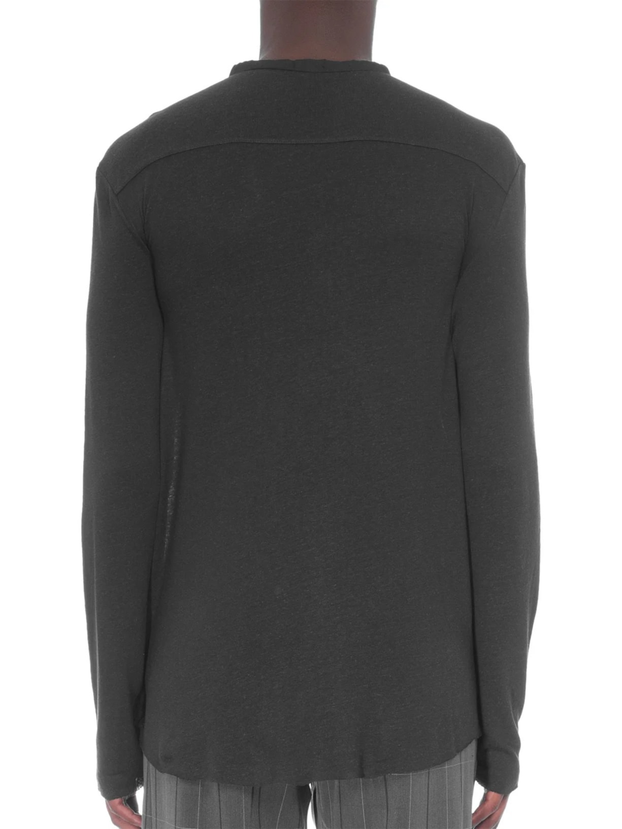 Blusa Masculina Manga Longa Visual Linen Yoke Preto Osklen