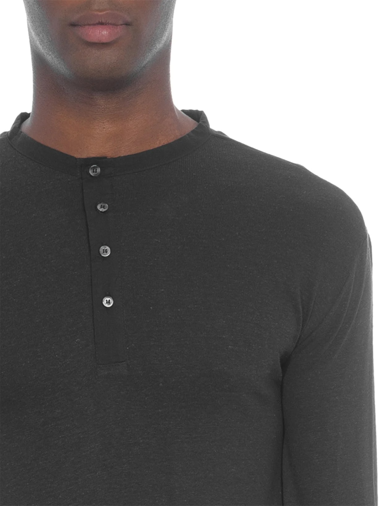Blusa Masculina Manga Longa Visual Linen Yoke Preto Osklen