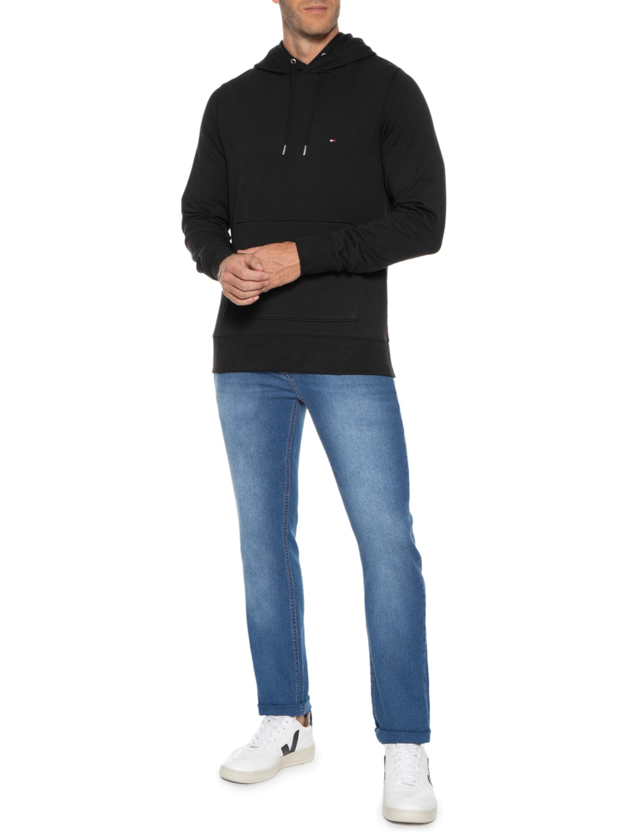 Blusa Masculina Moletom 1985 Preto Tommy Hilfiger