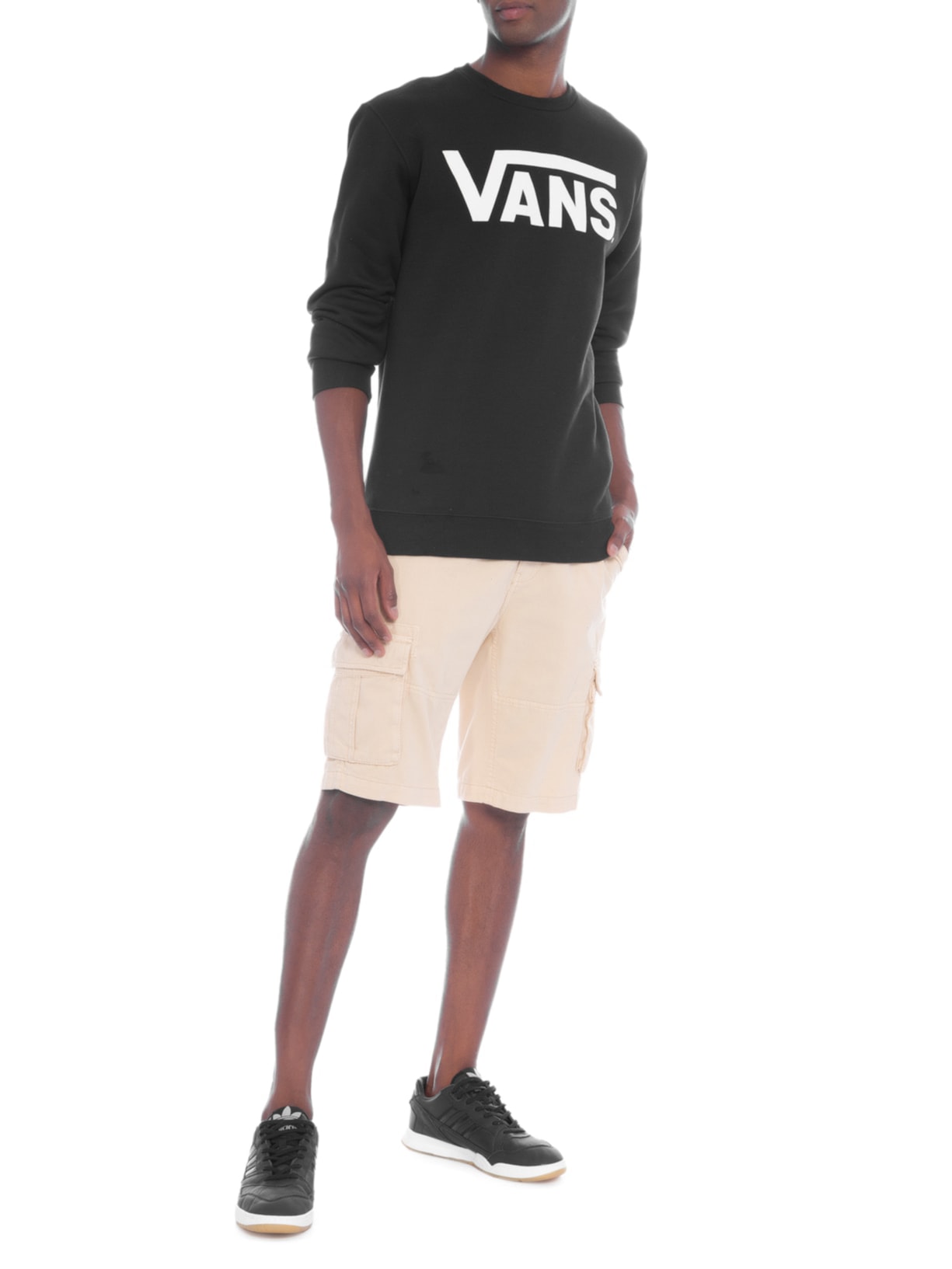 Blusa Masculina Moletom Algodão Preto Vans