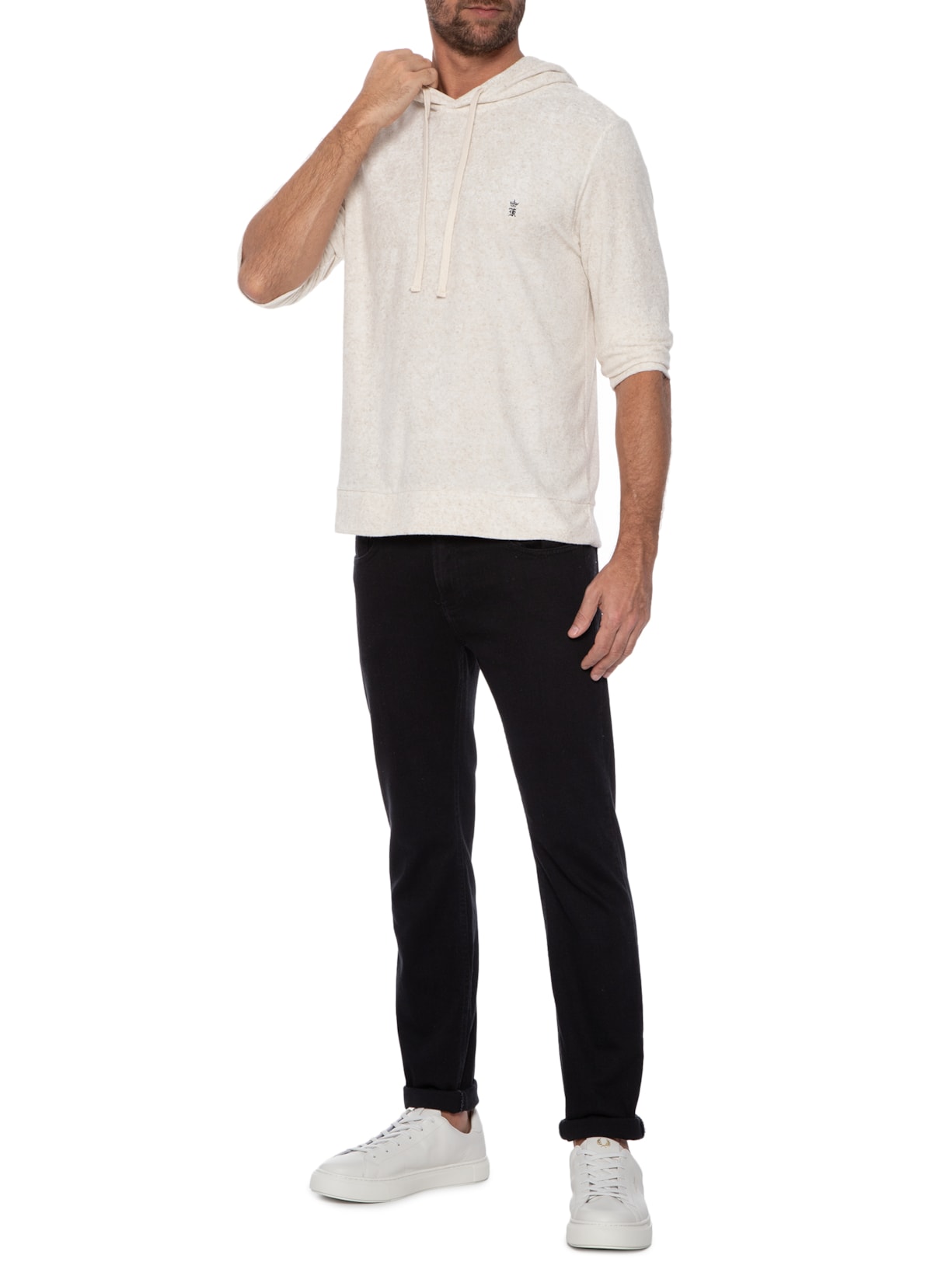 Blusa Masculina Moletom Atoalhado Bege Sergio K