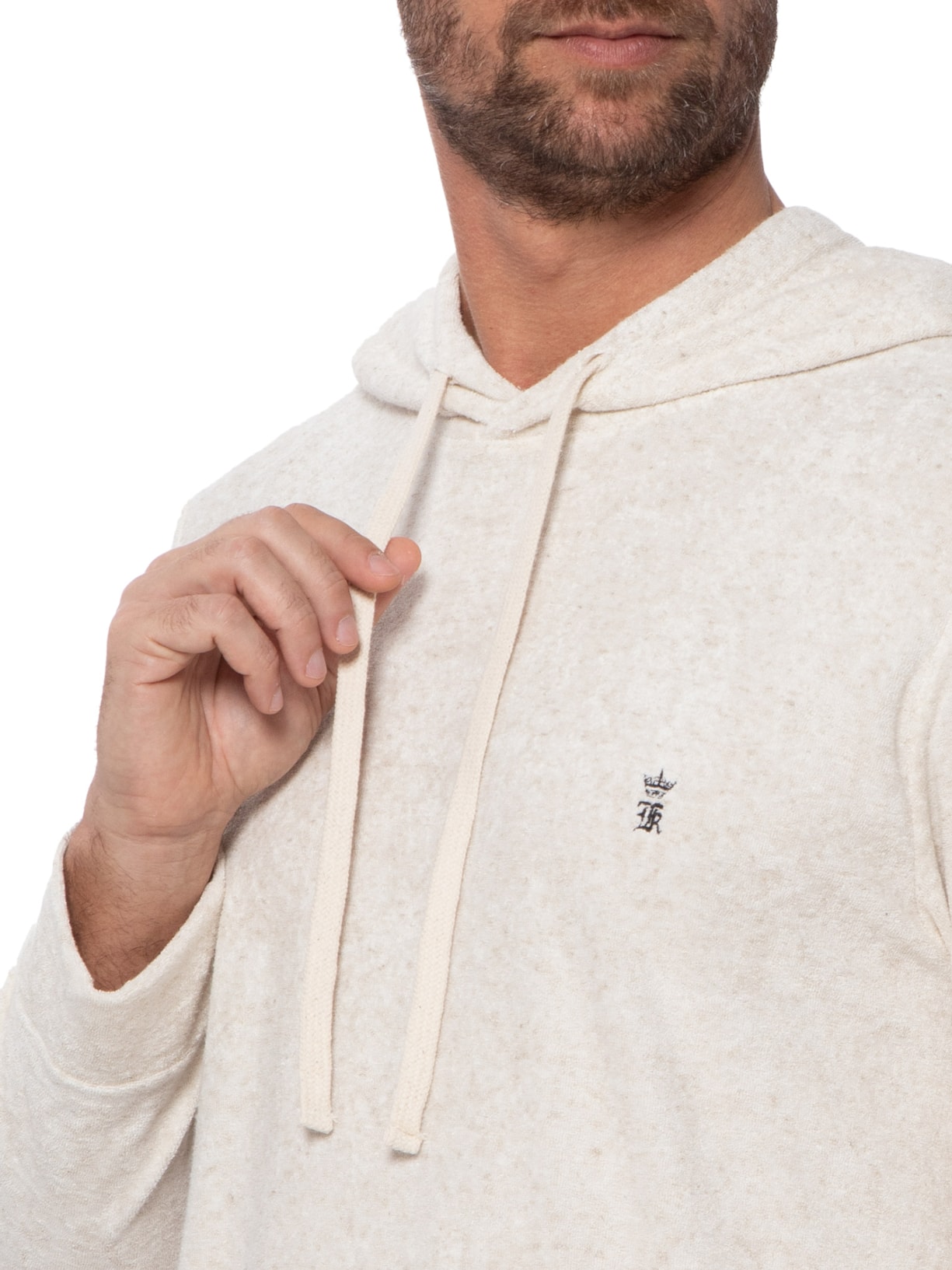 Blusa Masculina Moletom Atoalhado Bege Sergio K