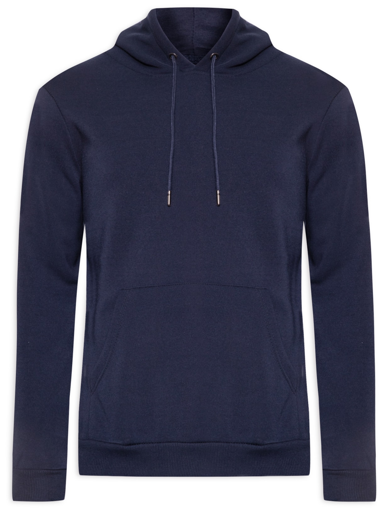 Blusa Masculina Moletom Bolso Canguru Com Capuz - Azul