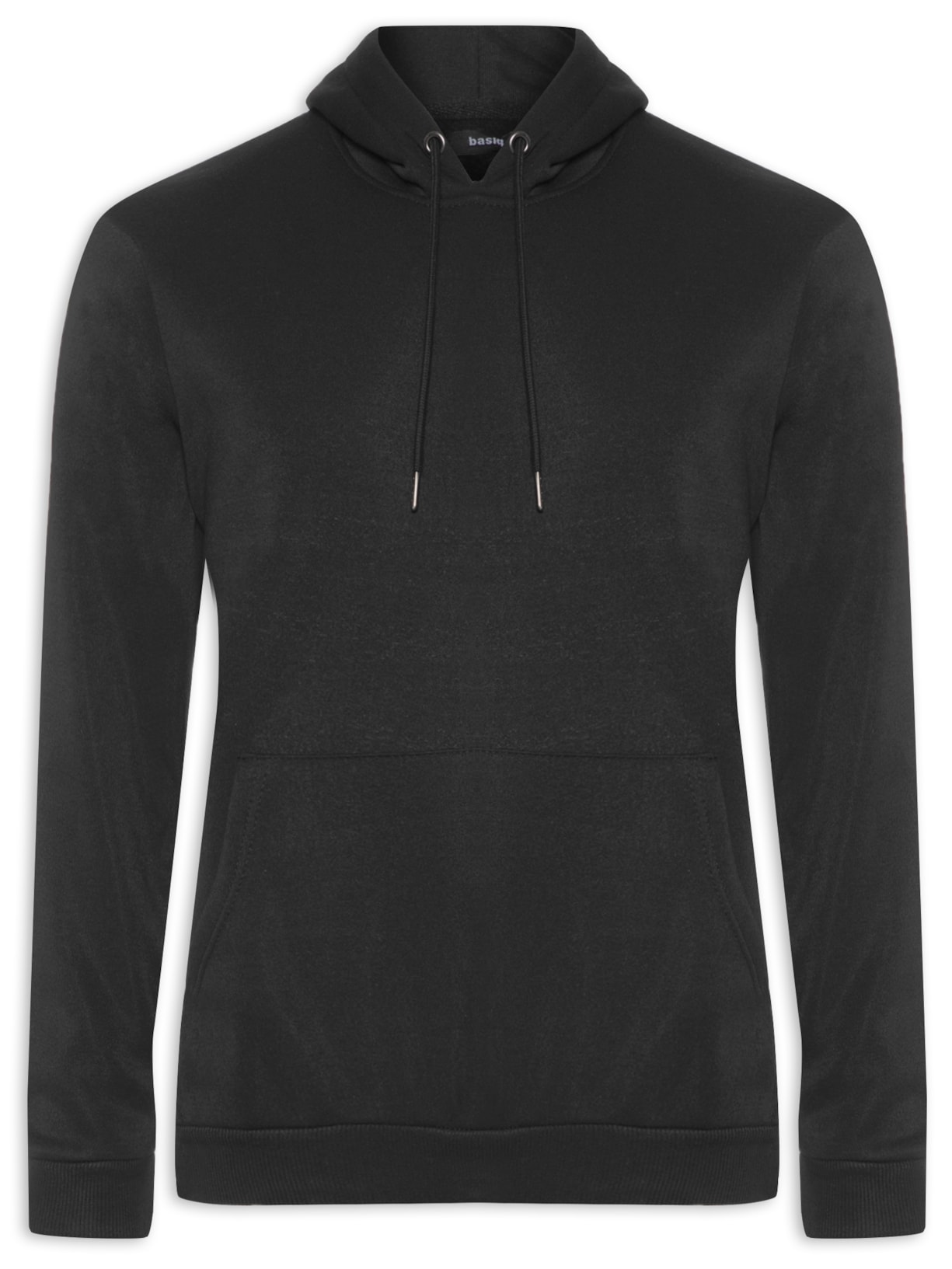 Blusa Masculina Moletom Bolso Canguru Com Capuz - Preto