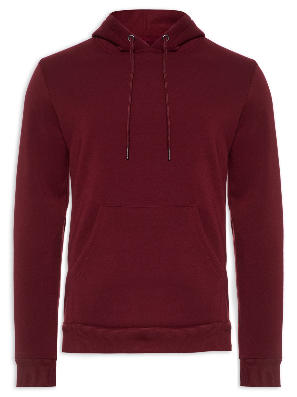 Blusa Masculina Moletom Bolso Canguru Com Capuz - Vermelho