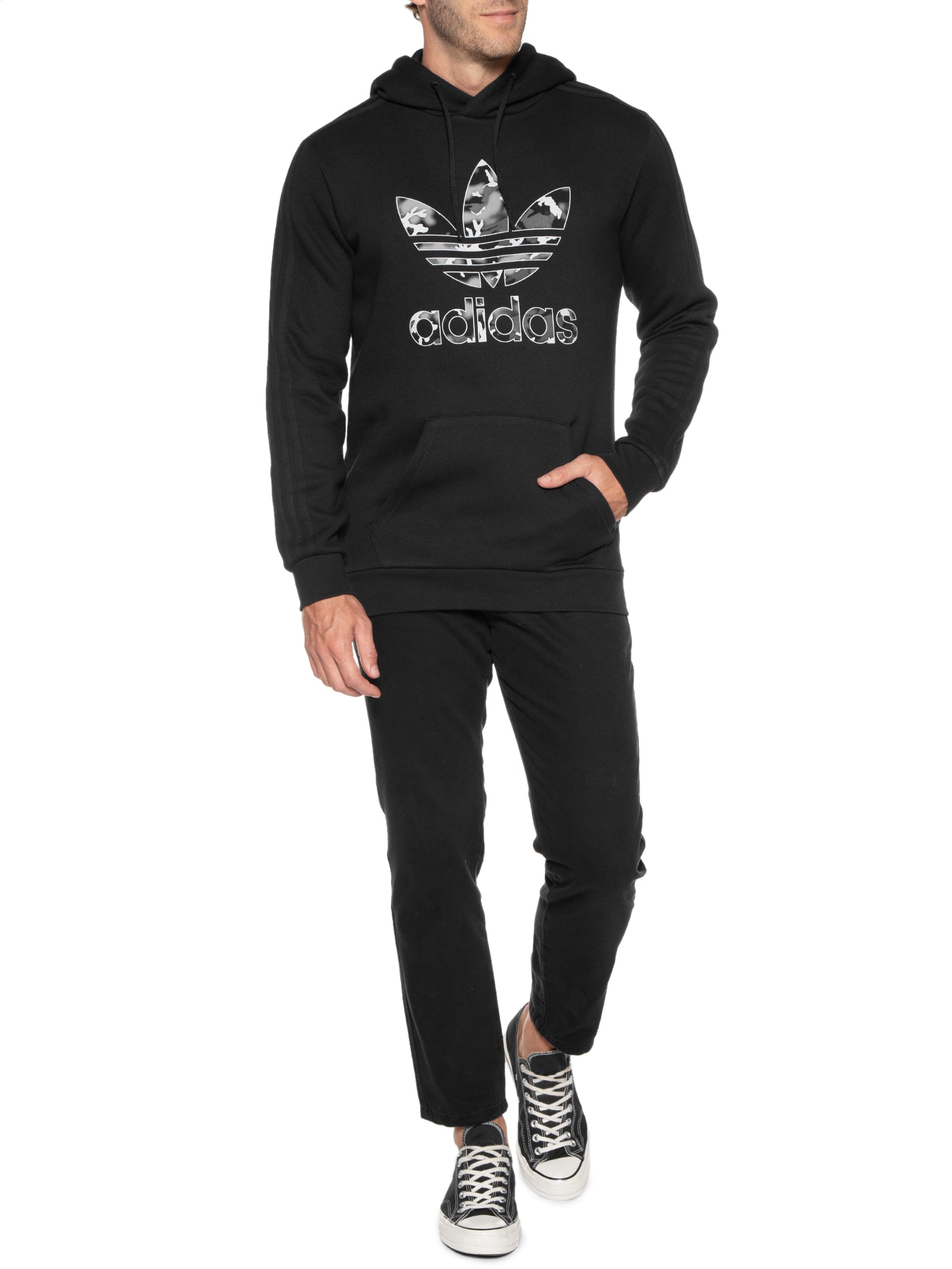 Blusa Masculina Moletom Camo Inf Hoodie - Adidas Originals - Preto