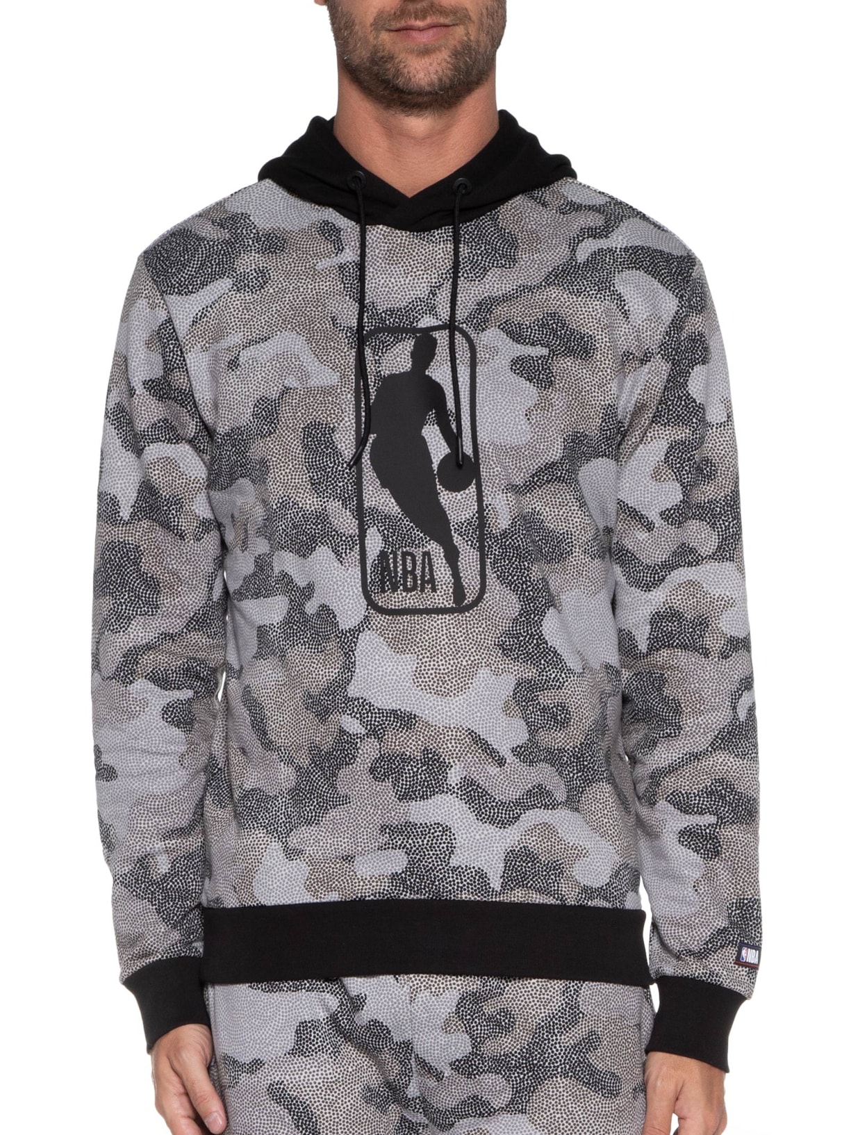 Blusa Masculina Moletom Camo Nba Boss Cinza - Main Image