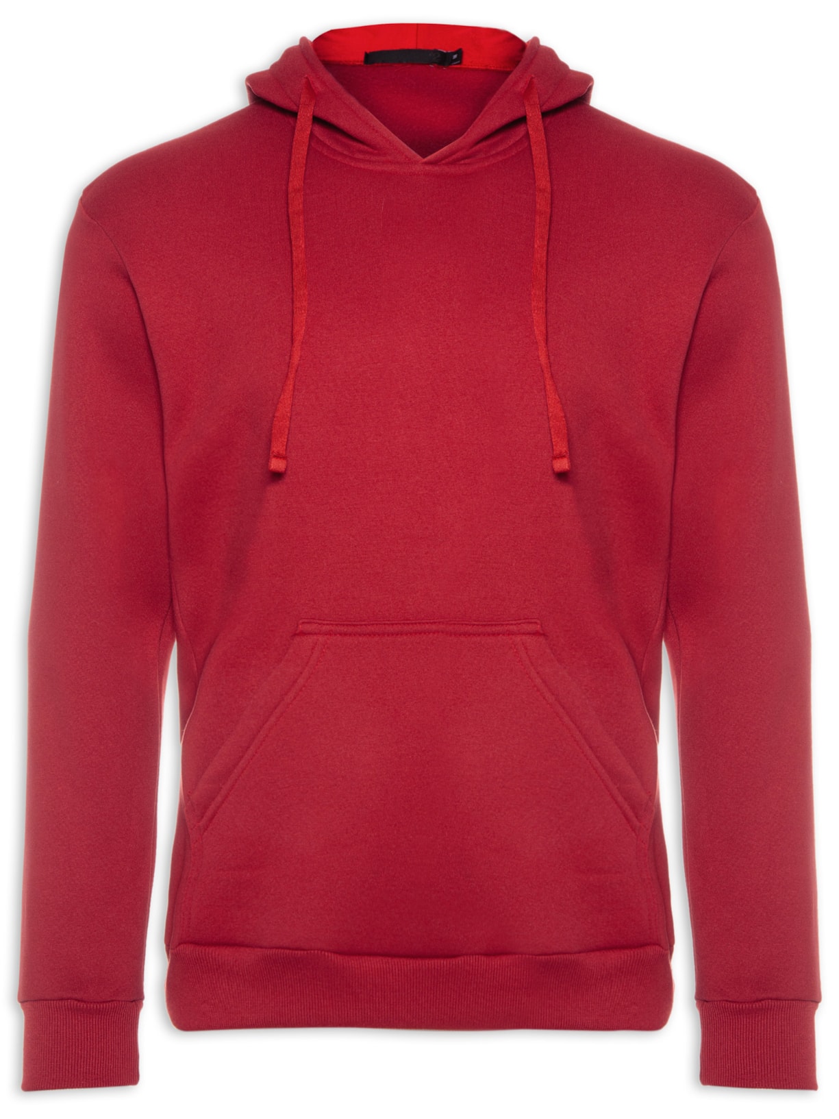 Blusa Masculina Moletom Canguru - Vermelho
