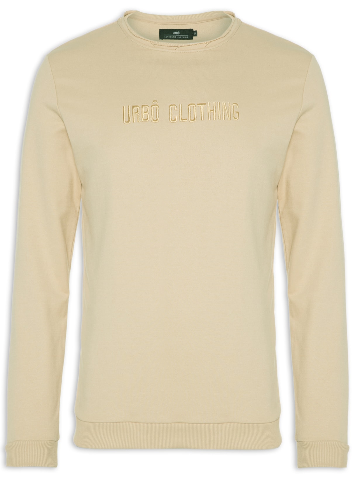 Blusa Masculina Moletom Careca Detalhe à Fio - Bege