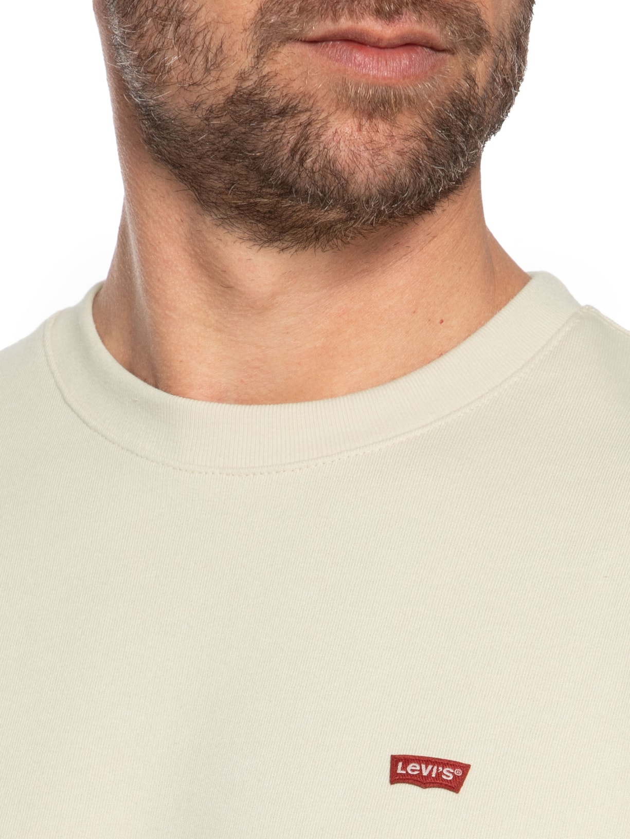 Blusa Masculina Moletom Core Ng Crew Bege Levi's