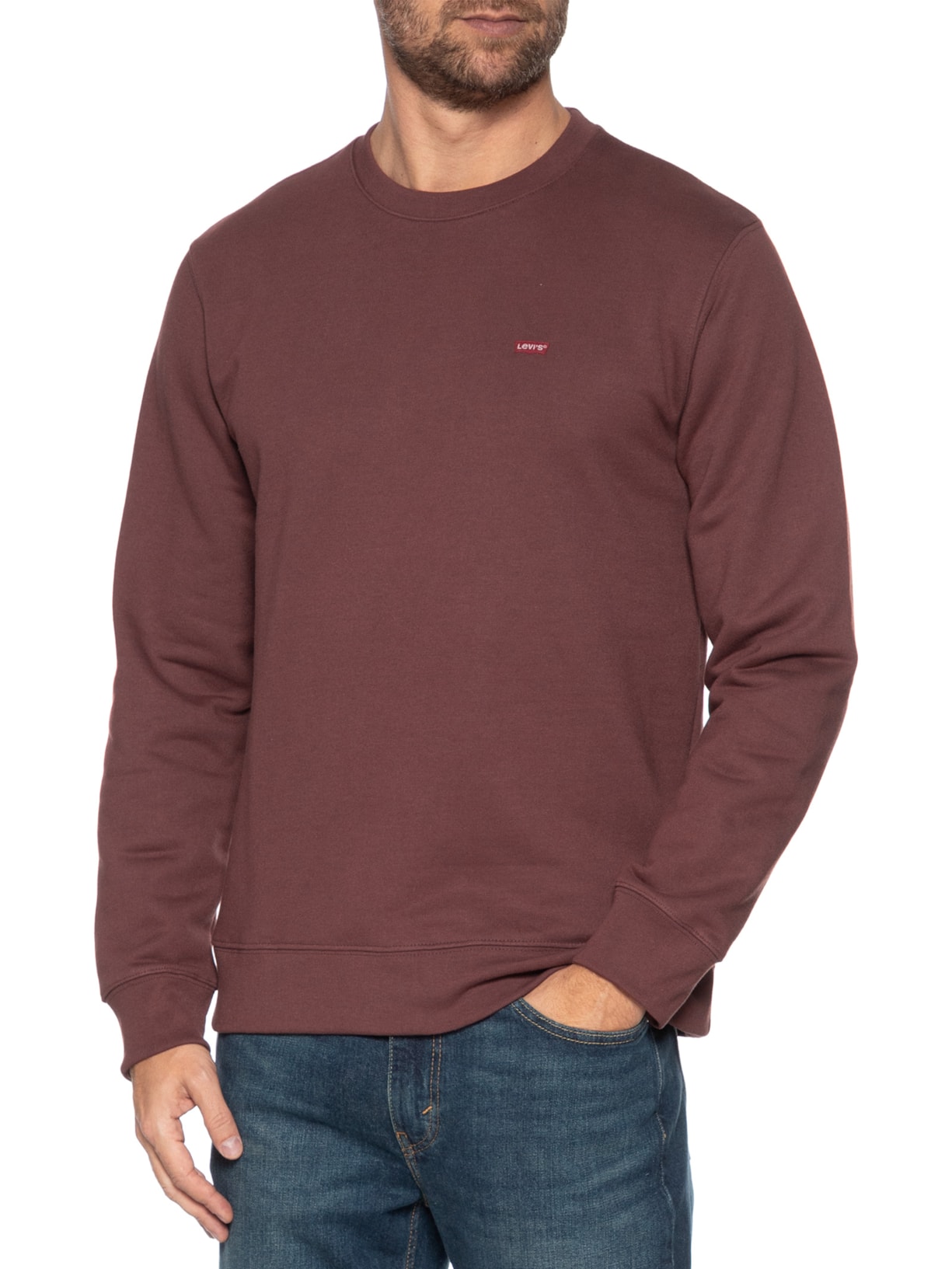 Blusa Masculina Moletom Core Ng Crew Marrom Levi's