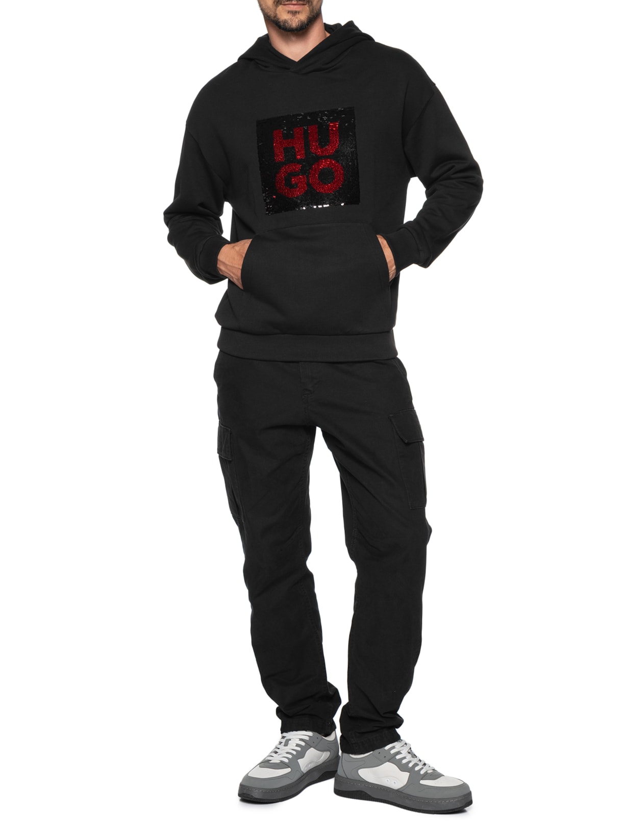 Blusa Masculina Moletom Deseqino Preto Hugo