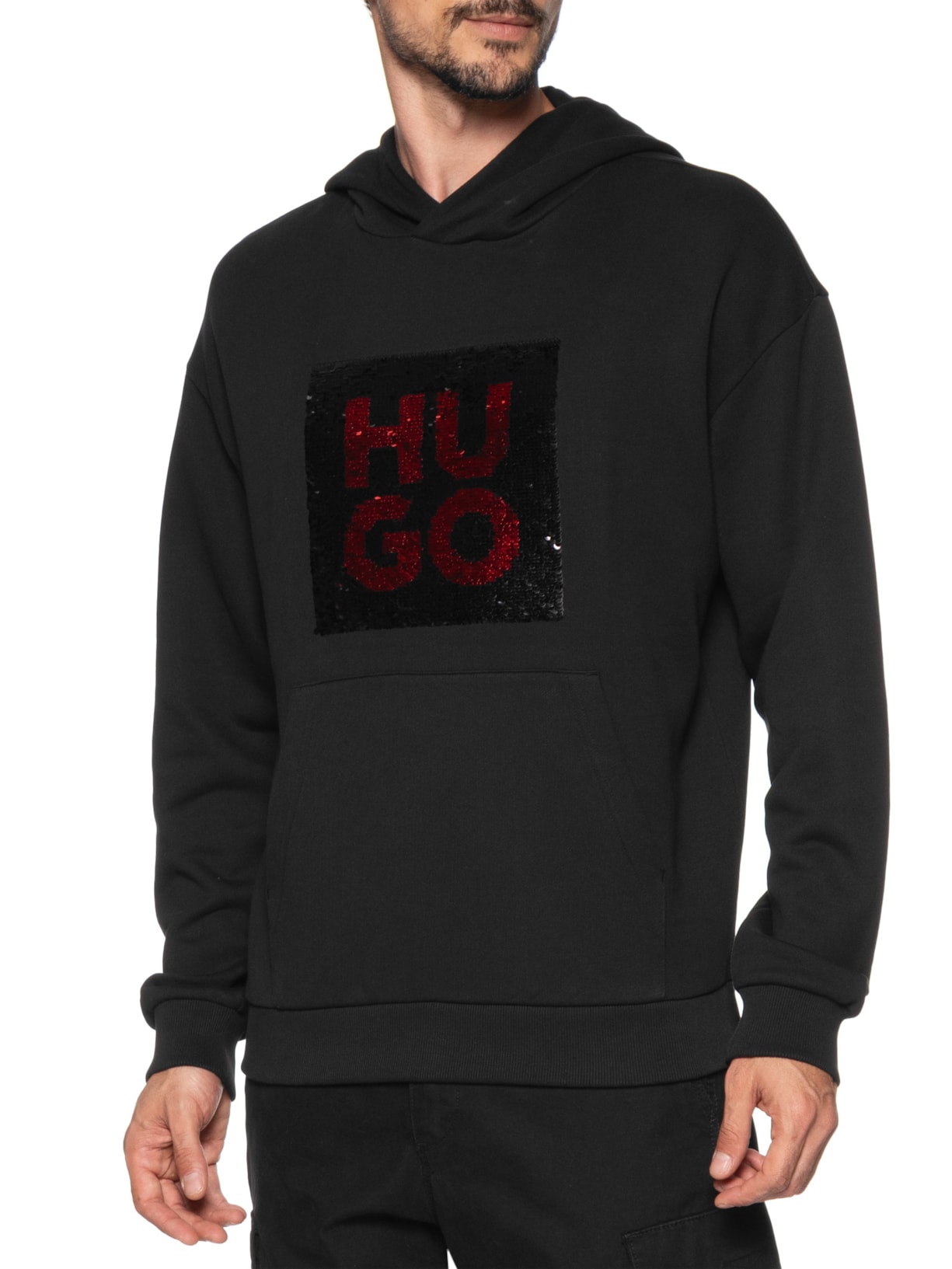 Blusa Masculina Moletom Deseqino Preto Hugo