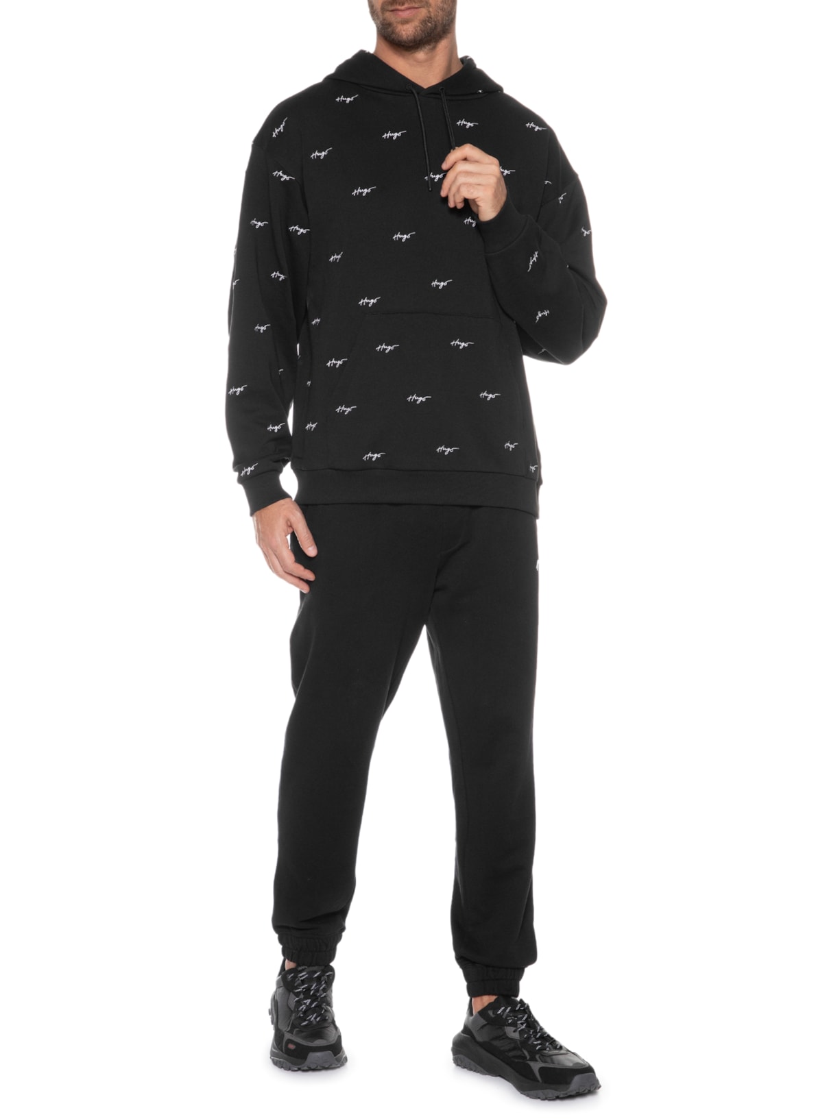 Blusa Masculina Moletom Dorlatezza Preto Hugo