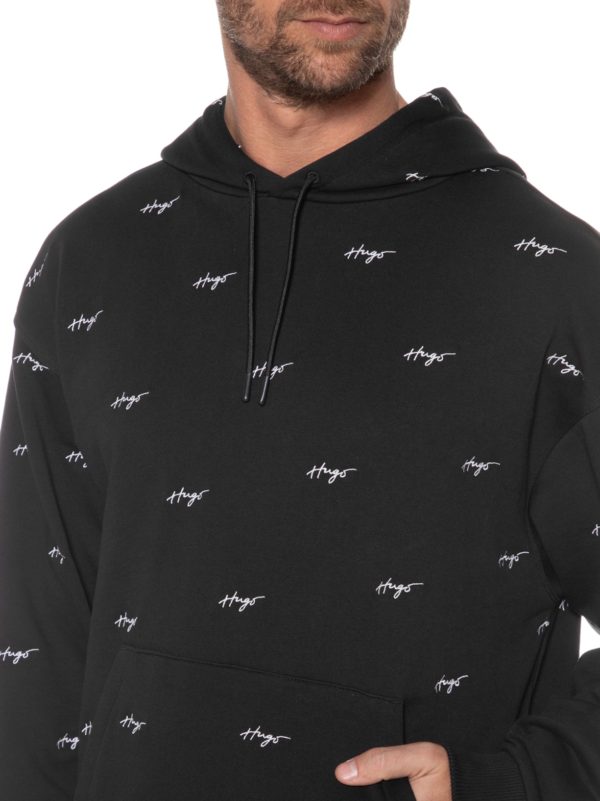 Blusa Masculina Moletom Dorlatezza Preto Hugo