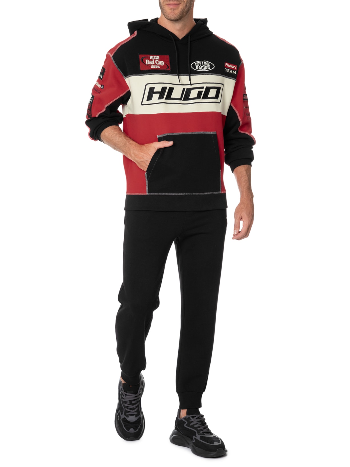 Blusa Masculina Moletom Dussels Hugo Vermelho