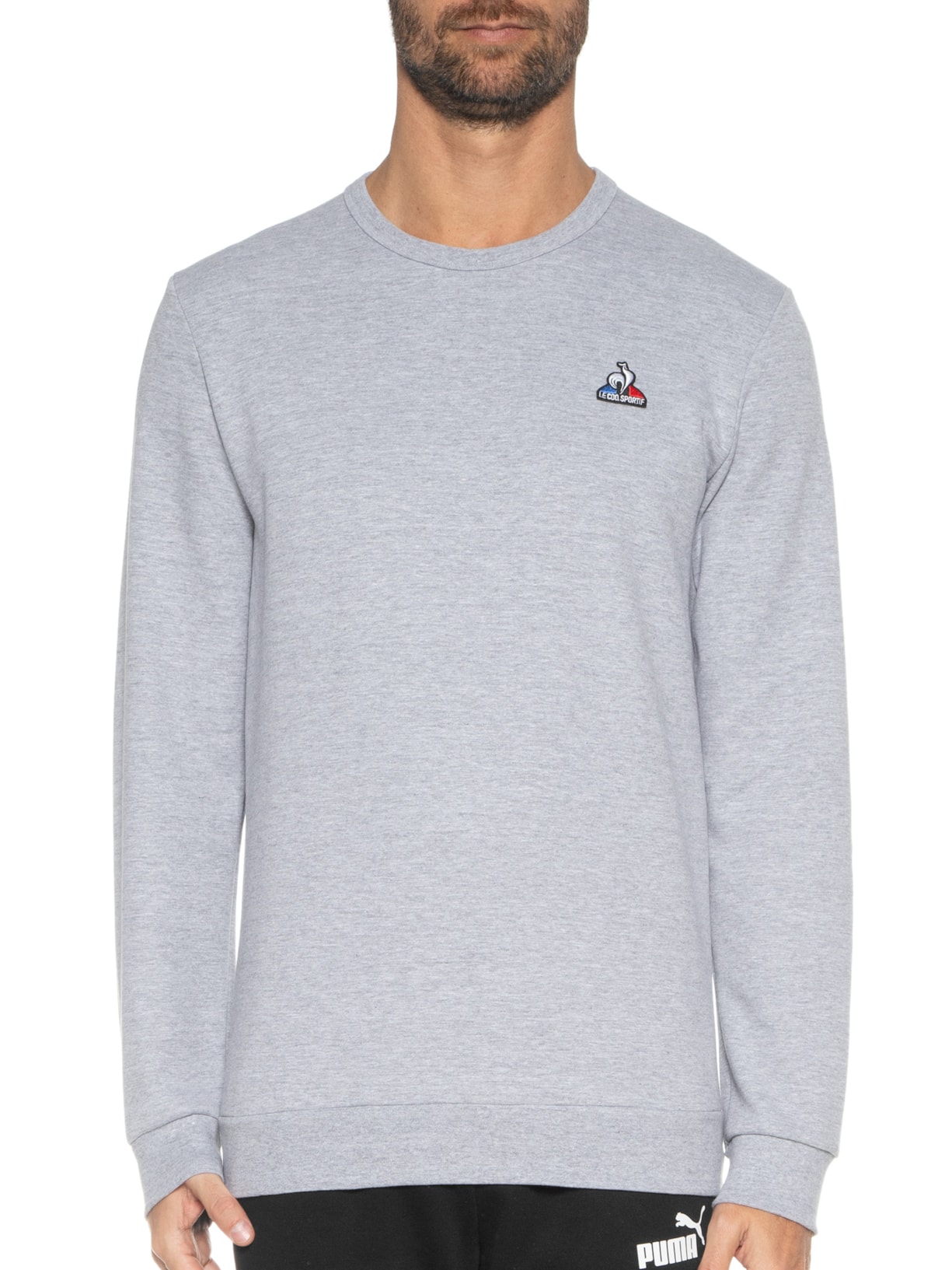 Blusa Masculina Moletom Ess Crew Sweat Nº3 Cinza Le Coq Sportif