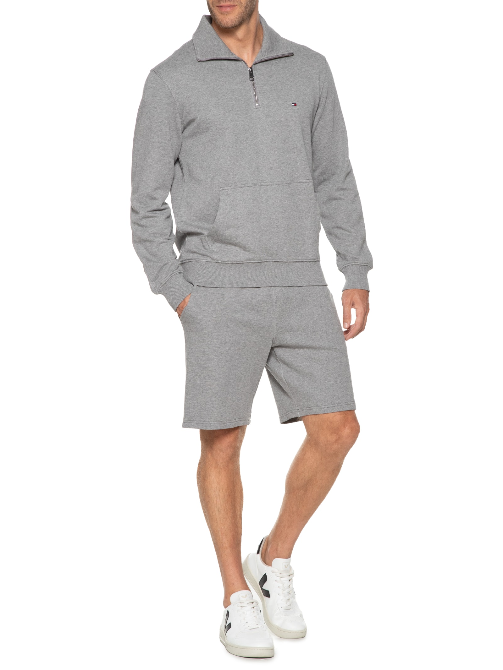 Tommy Hilfiger - Blusa Masculina Moletom Essential Terry 1/4 Zip
