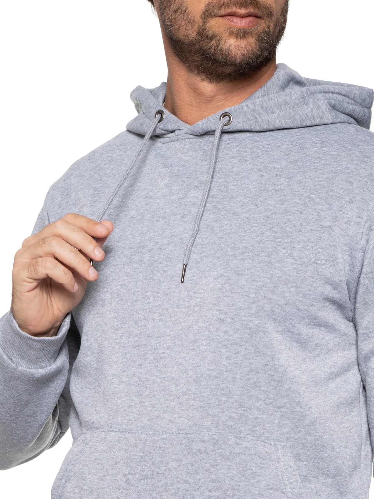 Essential Blusa Masculina Moletom Fechado Com Capuz Básico Cinza