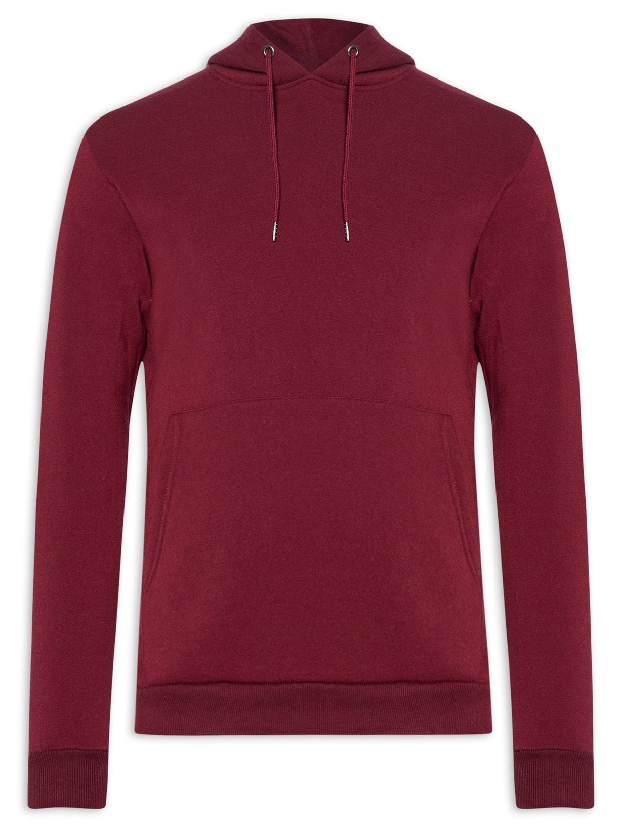 Blusa Masculina Moletom Fechado Com Capuz Básico - Vermelho