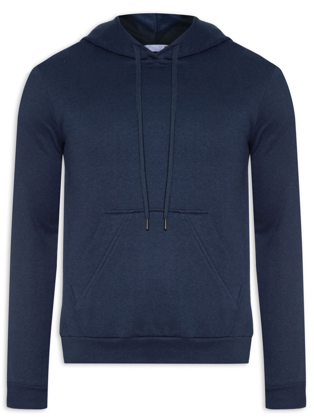 Blusa Masculina Moletom Fechado Com Gorro - Azul