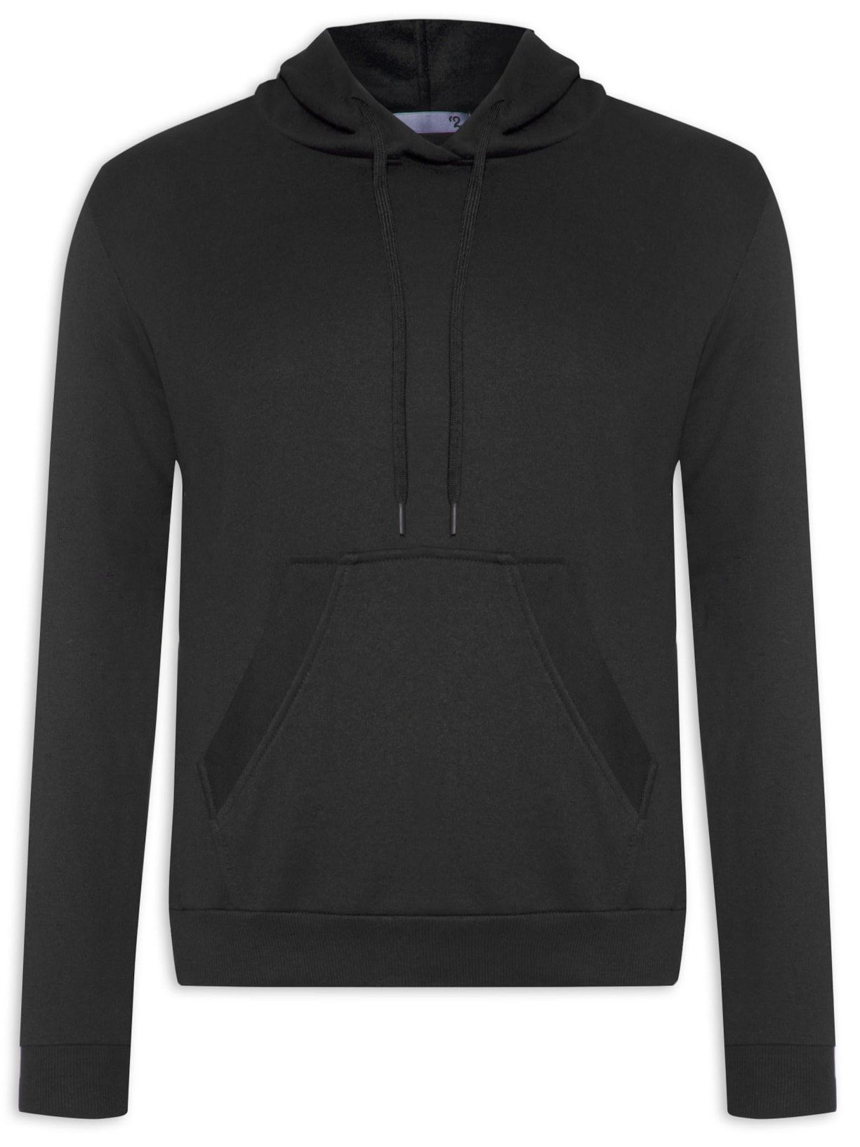 Blusa Masculina Moletom Fechado Com Gorro - Preto