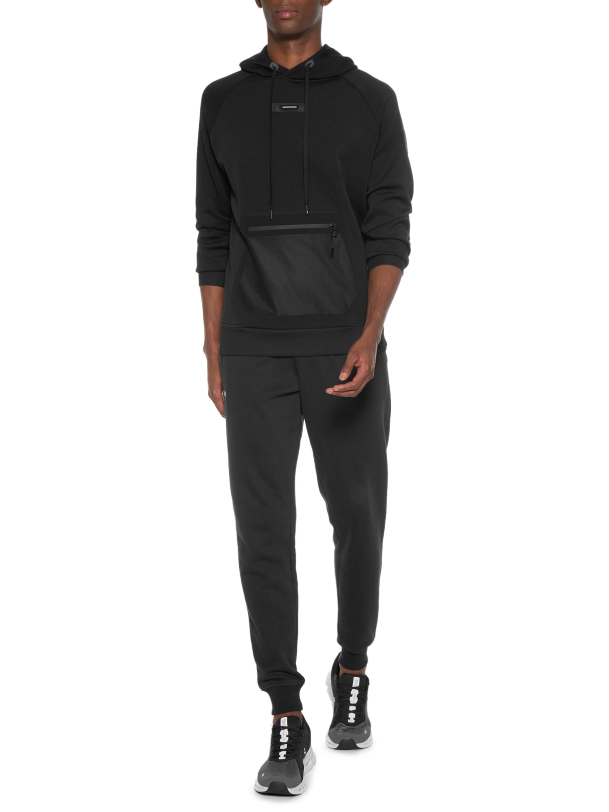 Blusa Masculina Moletom Fechado Hoodie Preto On Running