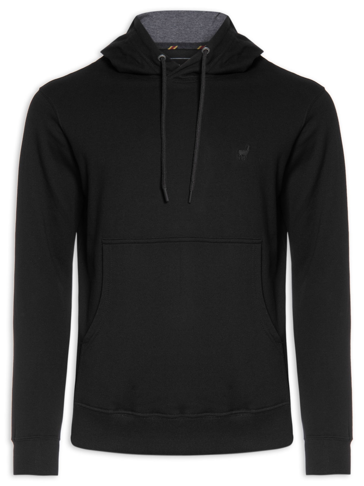 Blusa Masculina Moletom Felpa Básico Canguru - Preto