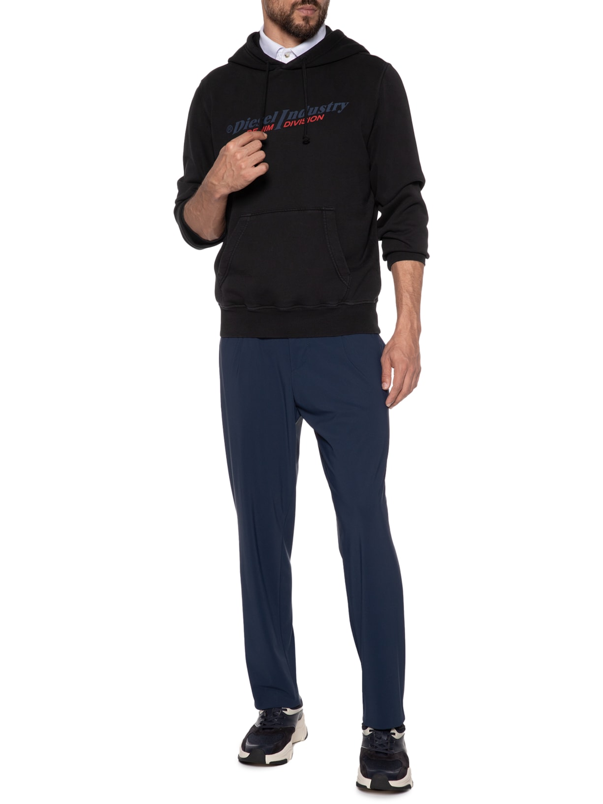 Blusa Masculina Moletom Ginn Hood Ind Sweatshirt Preto Diesel