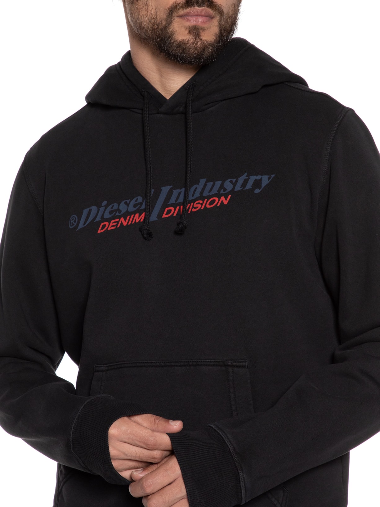 Blusa Masculina Moletom Ginn Hood Ind Sweatshirt Preto Diesel