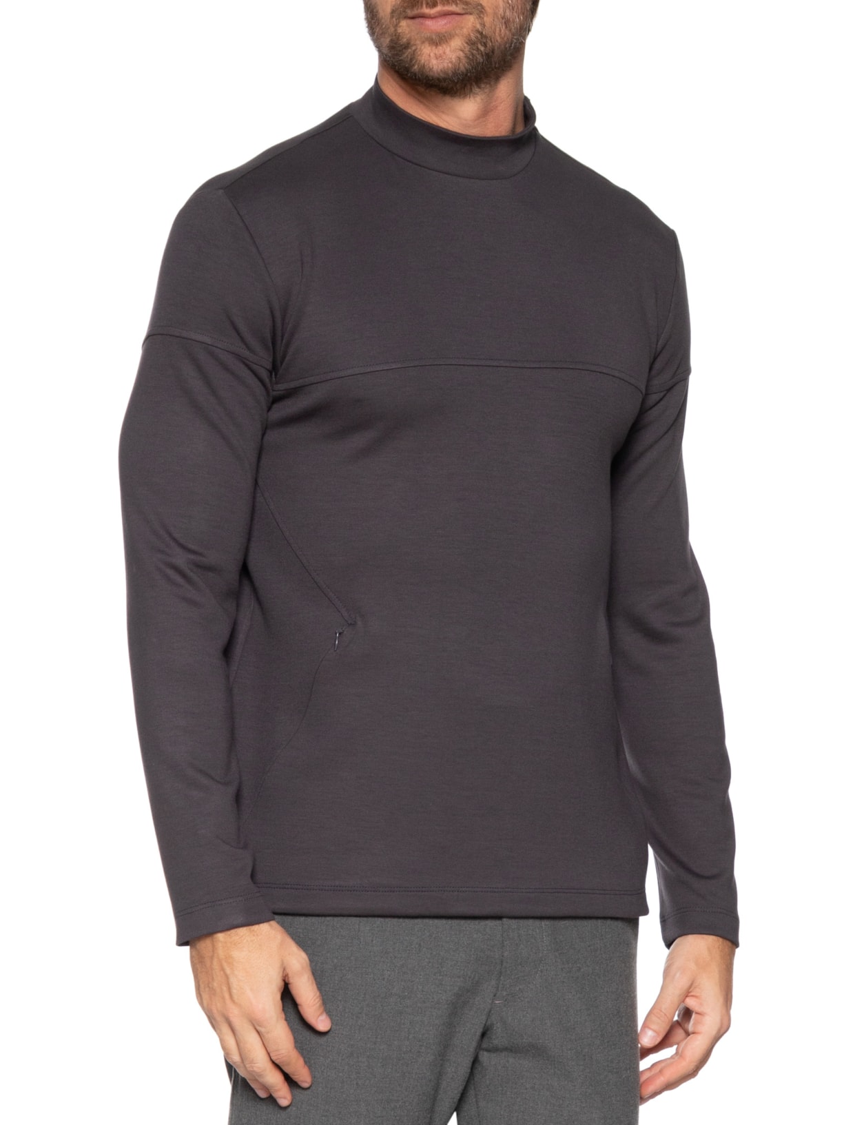 Blusa Masculina Moletom Gola Role Cinza Ricardo Almeida