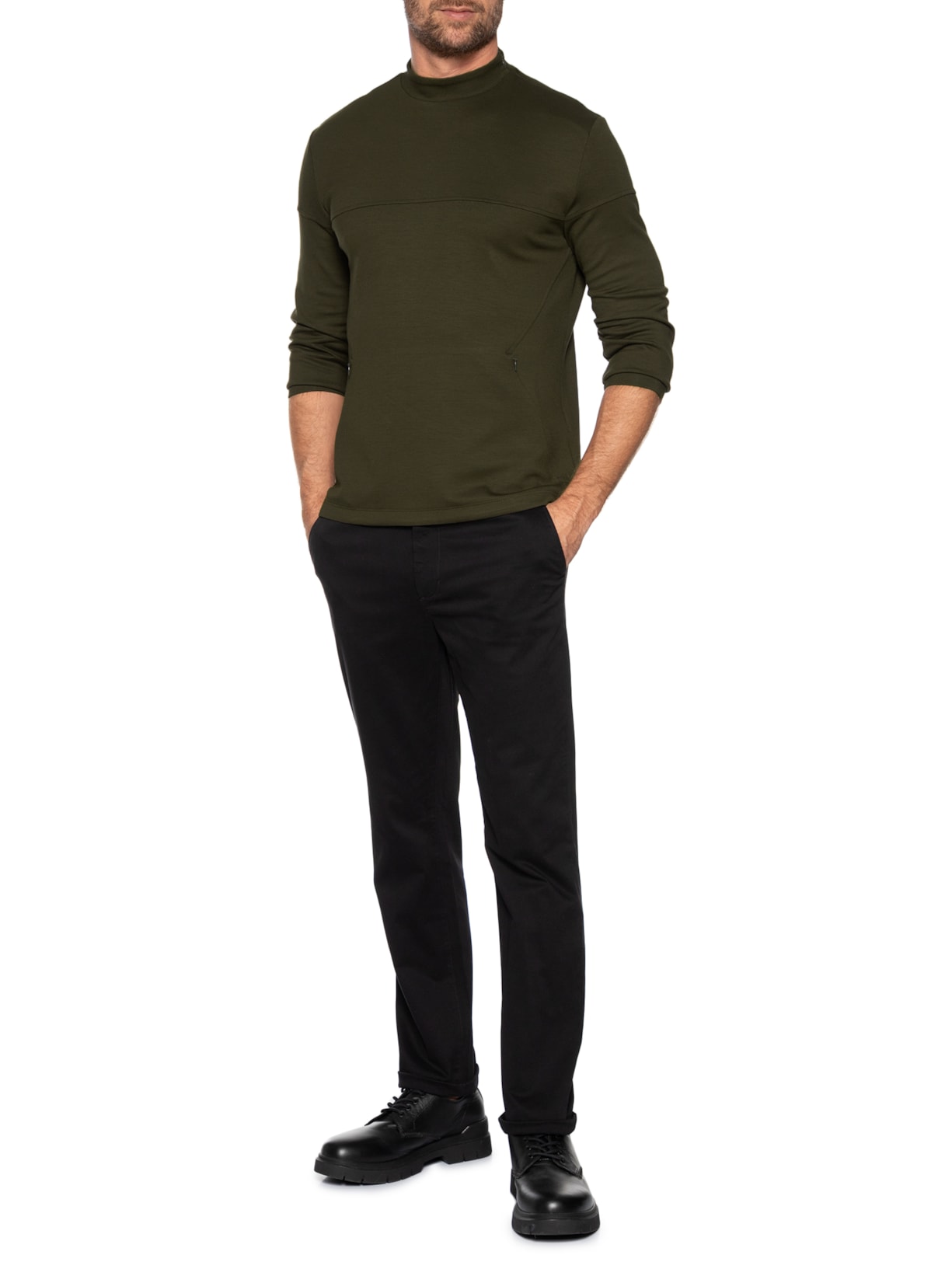 Blusa Masculina Moletom Lisa Verde Ricardo Almeida