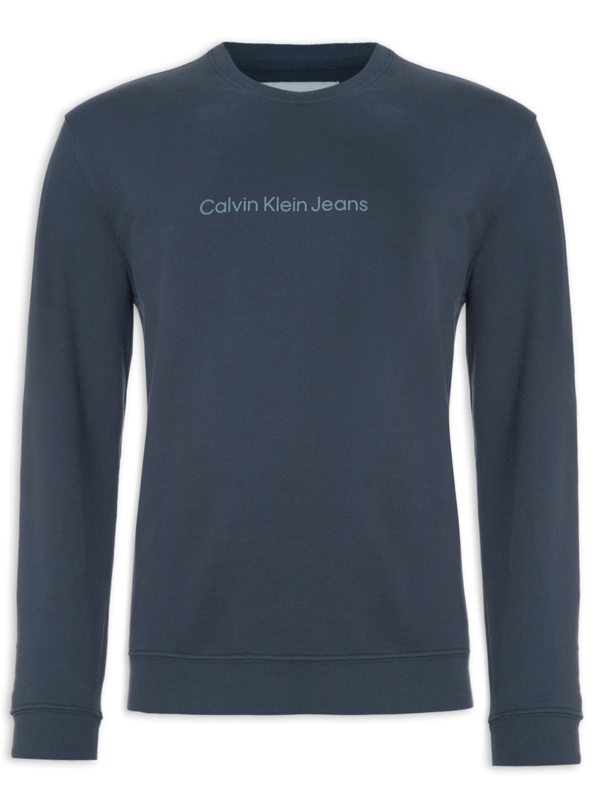 Blusa Masculina Moletom Logo Básico - Azul