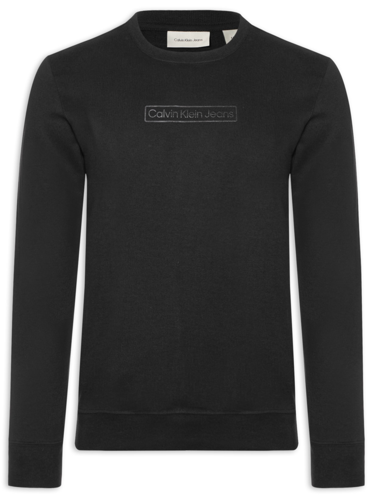 Calvin Klein Jeans Blusa Masculina Moletom Logo Box Preto