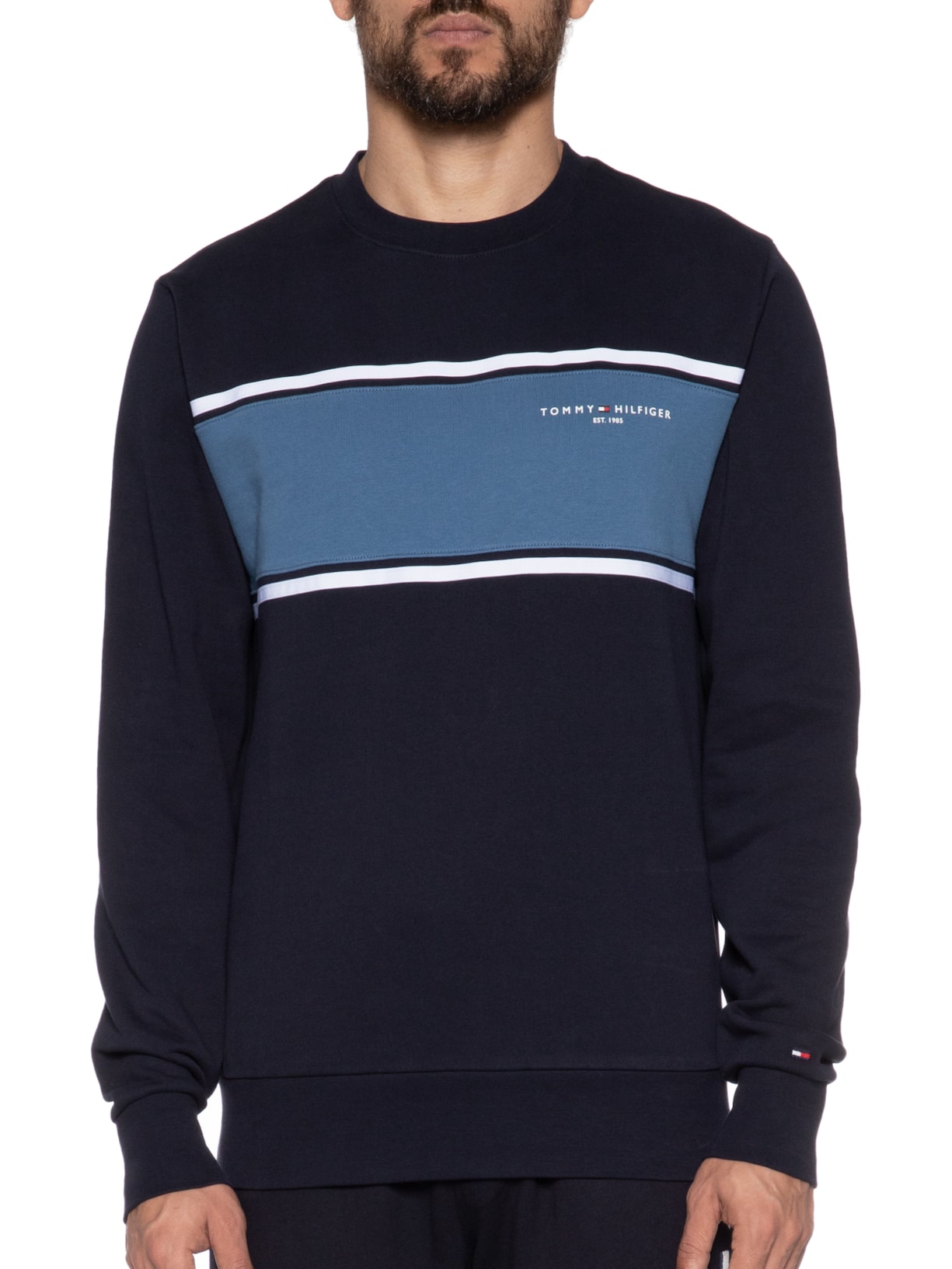 Blusa Masculina Moletom Manga Longa Azul Tommy Hilfiger