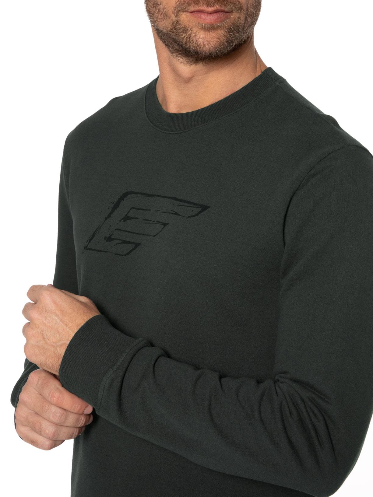 Blusa Masculina Moletom Melange Maxi Easa Careca Cinza Ellus