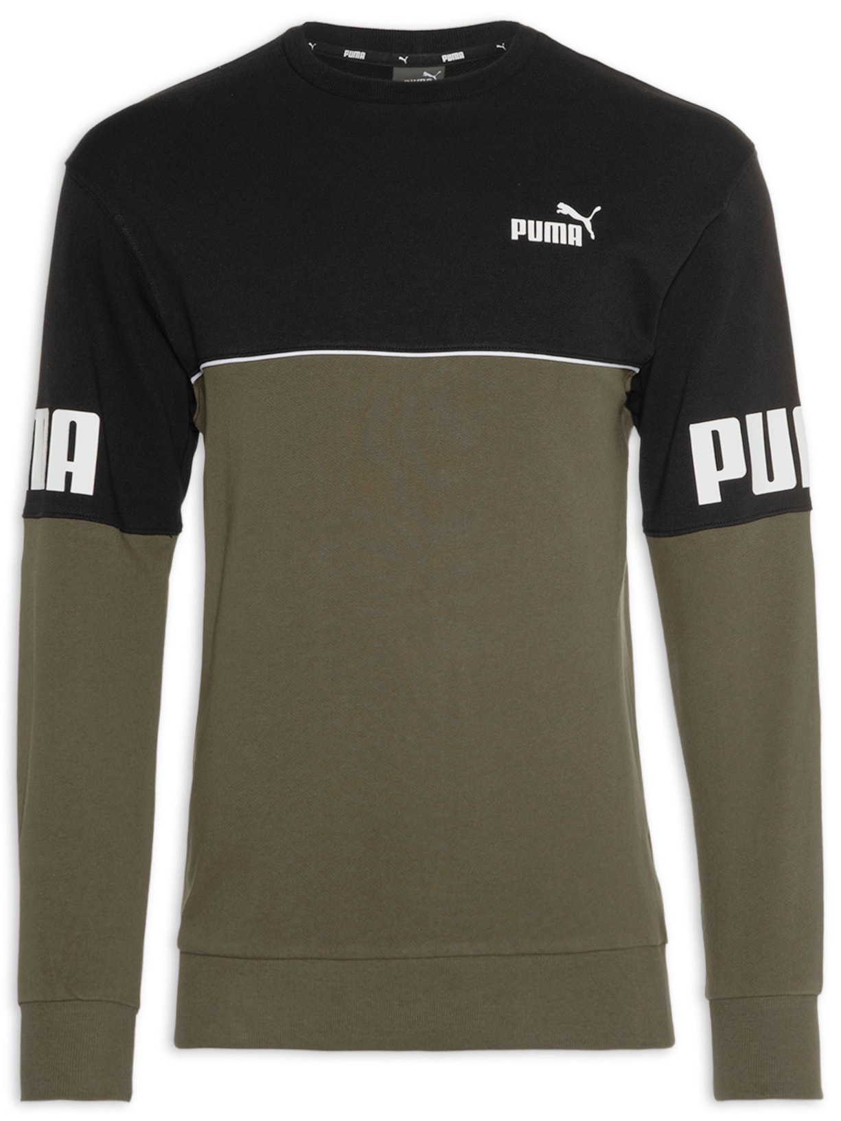 Blusa Masculina Moletom Power Colorblock Crew Tr - Verde