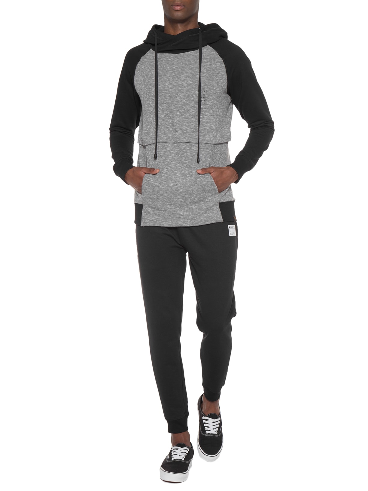 Blusa Masculina Moletom Relax Bicolor Tommy Cinza Spirito Santo