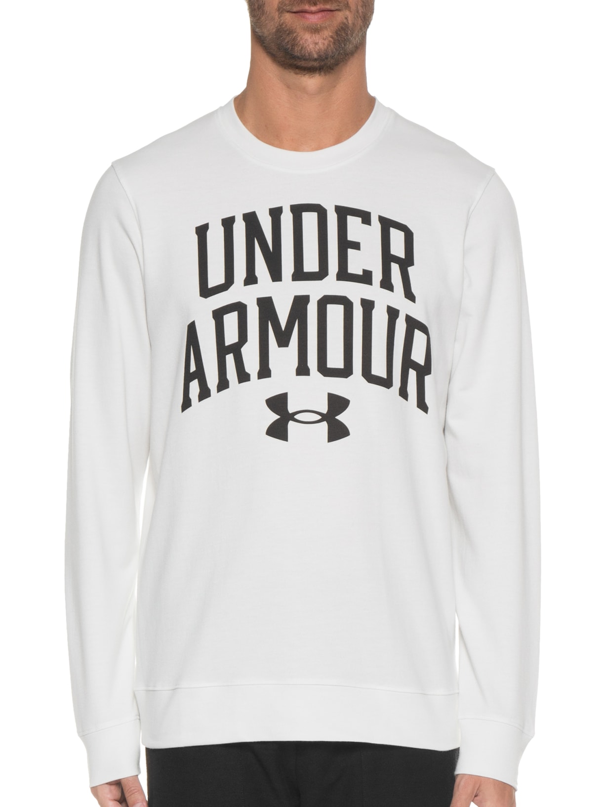 Blusa Masculina Moletom Rival Terry Crew Latam Under Armour Branco
