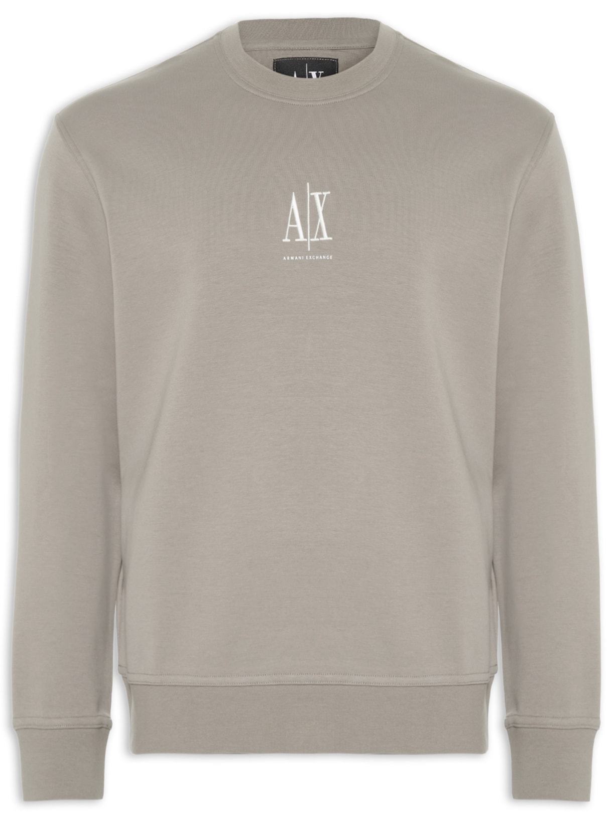 Blusa Masculina Moletom Sweatshirt Com Logo A|X Bordado - Bege