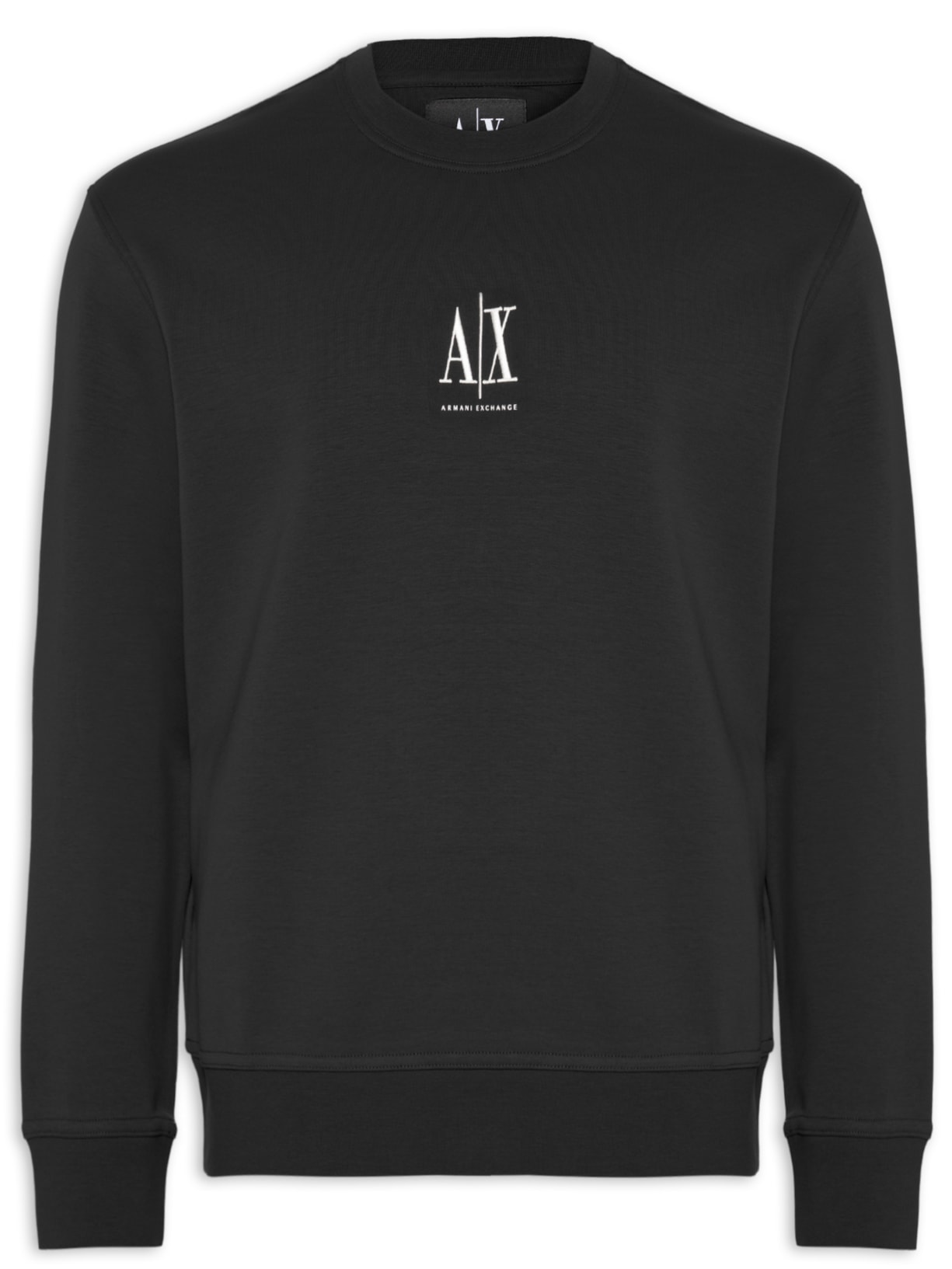 Blusa Masculina Moletom Sweatshirt Com Logo A|X Bordado - Preto